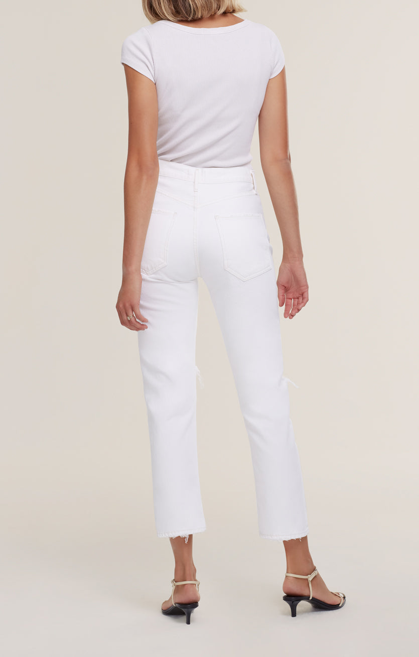 RILEY HI RISE STRAIGHT CROP - VEIL
