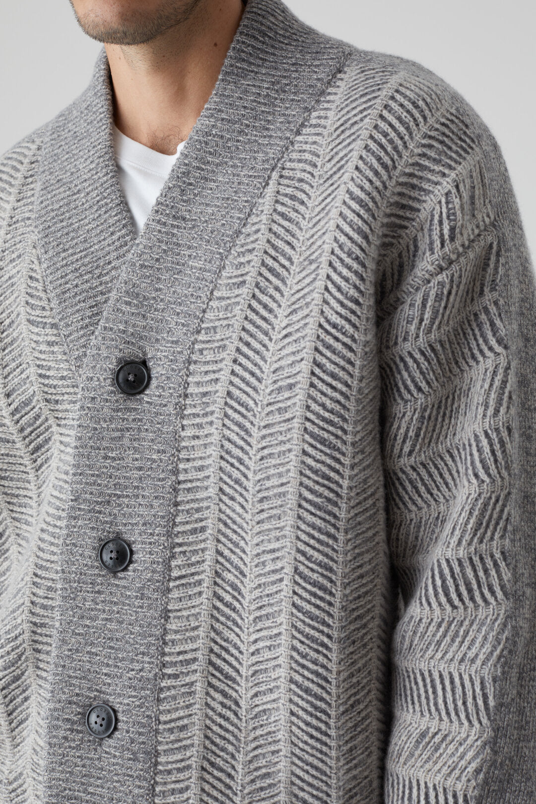 PURE WOOL CARDIGAN - BARLEY - Assembly Showroom