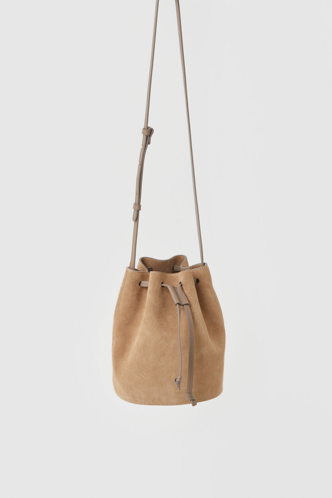 Suede outlet drawstring bag