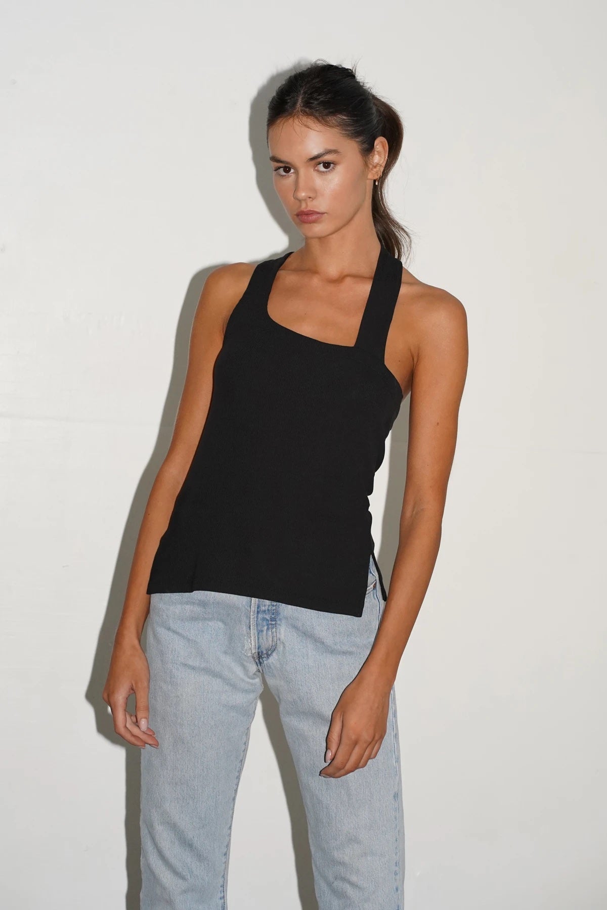 FLAXELEY RIB TANK - BLACK